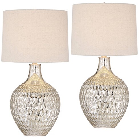 Modern Luxe Coastal End Table Lamps Set