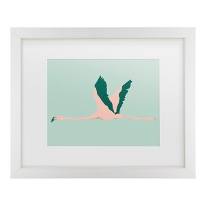 Trademark Fine Art - Annie Warren  Sherbet Flamingos I Matted Framed Art - 1 of 4