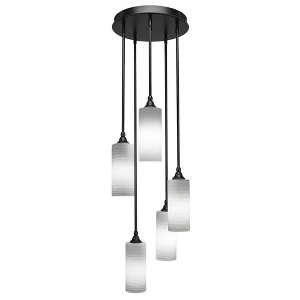 Toltec Lighting Empire 5 - Light Pendant in  Matte Black with 4" White Matrix Shade - 1 of 1