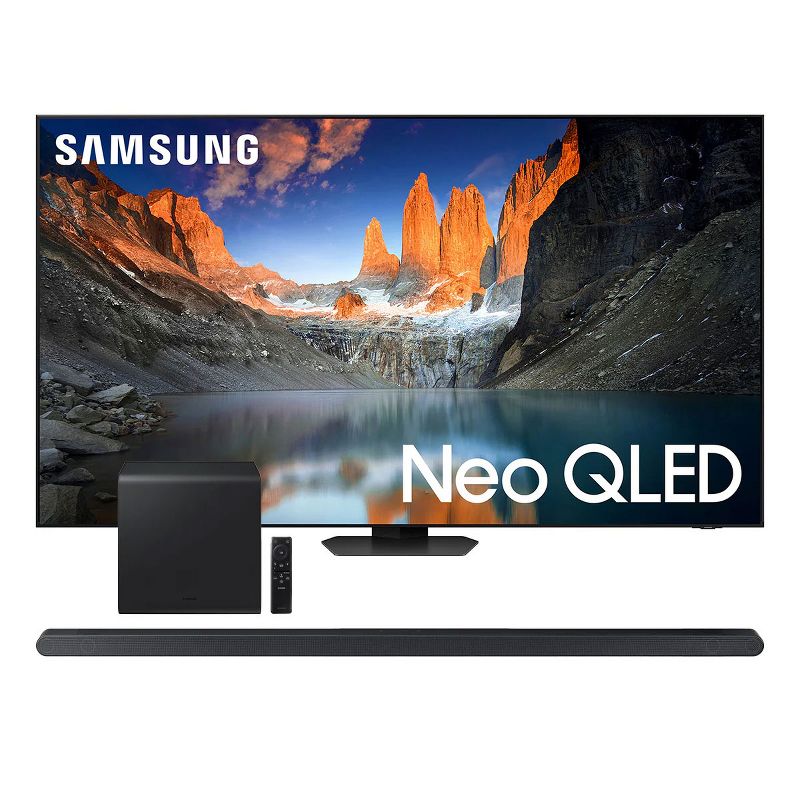 Samsung QN55QN90DA 55" 4K Neo QLED Smart TV (2024) with HW-S800D 3.1.2-Channel Soundbar and Wireless Subwoofer, 1 of 13