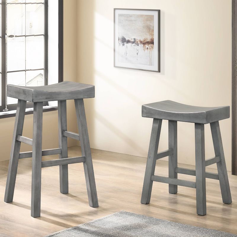 Set of 2 29" Lille Seat Saddle Counter Height Barstools - HOMES: Inside + Out, 4 of 5