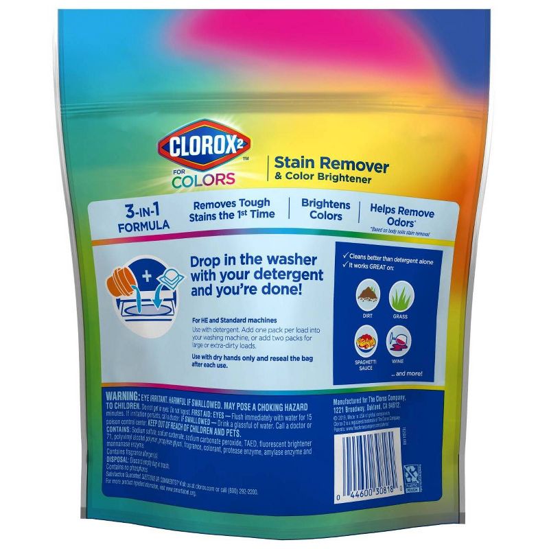 Clorox 2 for Colors Stain Remover and Color Brightener Packs - 40ct/25.4oz, 2 of 9