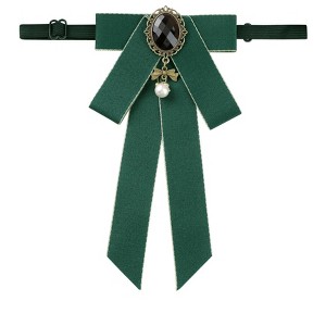 INSPIRE CHIC Women's Rhinestone Ribbon Pre-tied Brooch Bow Ties - 1 of 4