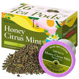Gya Tea Co Honey Citrus Mint Herbal Tea Pod (16 ct) - Herbal Decaf Tea with Mint, Lemongrass & Citrus for Comfort & Calming - 1 of 4