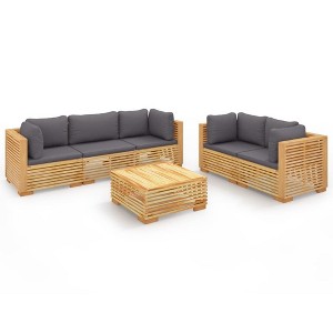vidaXL Garden Lounge Set Dark Grey - 1 of 4