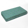 Bacati - Chevron Ikat Navy Green 100 percent Cotton Universal Baby US Standard Crib or Toddler Bed Fitted Sheet - 2 of 4