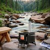 Fortune Candy 1 Set Folding Portable Wood Burning Tent Stove with Cooking Surface, Pipes and Spark Arrestor, for Camping, Hiking, Outdoor Courtyard - 3 of 4