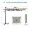 Sonkuki 11.5×9FT Offset Outdoor Solar LED Patio Aluminum Cantilever Umbrella with Infinite Canopy Angle Adjustment - 3 of 4