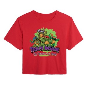 Women's - Teenage Mutant Ninja Turtles Mutant Mayhem - Train Insane Cropped Graphic T-Shirt - 1 of 3
