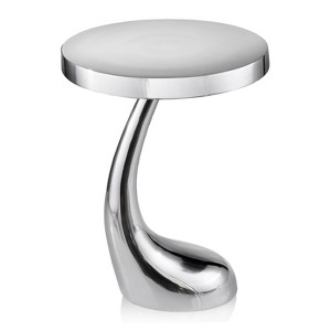 HomeRoots 21" Silver Aluminum Round End Table - 1 of 3