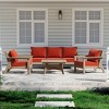 WestinTrends Avalon Outdoor 6-Piece Modular Sectional Patio Furniture Sofa Set, Weathered Wood/Orange - 2 of 4