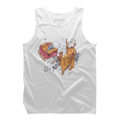 Men's Design By Humans Christmas santa cat By ArtStyleAlice Tank Top