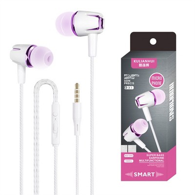 Wired Subwoofer Headphones Electroplating Bass Stereo In-ear Earbuds With Mic Hands-free Calling Phone Headset Compatible For Android Ios
