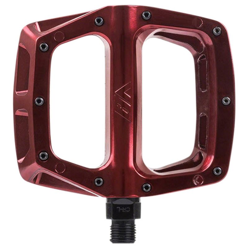 DMR V8 Platform Pedals 9/16" Concave Aluminum Body 8 Removable Pins Electric Red, 1 of 2
