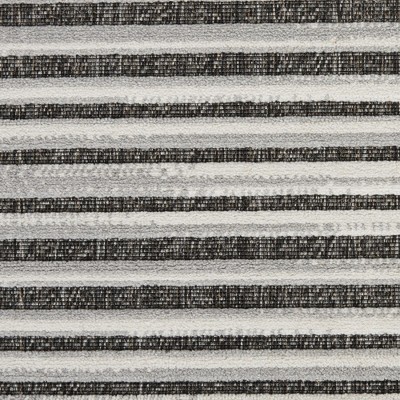 Calobra Dark Grey Striped Synthetic Indoor/Outdoor Rug