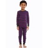Leveret Matching Family Pajamas – Purple & Dark Gray Stripes – 100% Cotton – Customizable for Personalization - 3 of 4