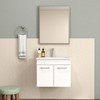 KWPZQEB Modern Wall-Mounted Bathroom Vanity with Sink Combo, Floating Cabinet with Double Doors & Long Metal Handles for Small Space, White - 2 of 4