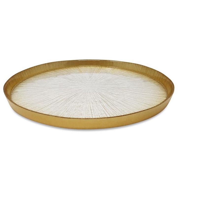 Classic Touch Set of 4 Crystal Glass Plates with Gold Border, 3 of 5