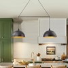 Rennnsan Esthira 54"W 2-Light Unique Statement Dome Linear Modern Dimmable Kitchen Island Pendant in Black - 4 of 4