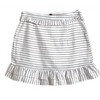 Women's Wo's Cotton Blend Stripes Ruffle A Line Slip Skirt - AQUA - 2 of 3