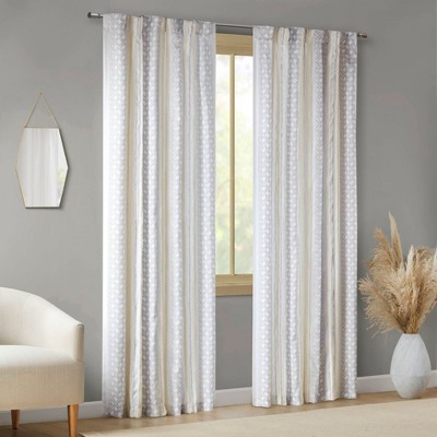 Kumasinova 1PC/2PCS 84"/95" Print Boho Curtains Panel,Window Curtains with Chenille Stripe,Kitchen Curtains for Living Room & Bedroom Curtains Decor