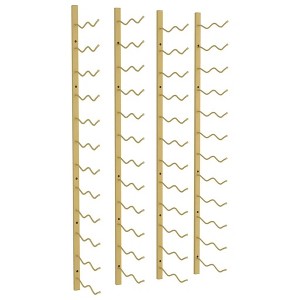 vidaXL Elegant Gold Iron Wine Rack - Wall-Mounted Bottle Holder for 24 Bottles - 8.9" W x 45.7" H with Mounting Materials Included - 1 of 4