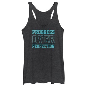 Women's CHIN UP Progress Over Perfection Racerback Tank Top - 1 of 3