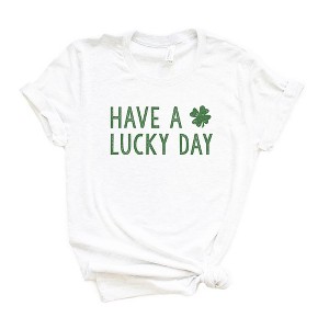 Simply Sage Market Women's Have A Lucky Day Clover Short Sleeve Garment Dyed Tee - 1 of 3