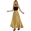 Women's High Waisted Pleated Flowy Maxi Skirt - Summer Casual with Pockets Golden Garden Delight - 2 of 4