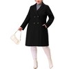 Agnes Orinda Women's Plus Size Fashion Notched Lapel Double Breasted Pea Coats - 2 of 4
