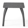 Wicker Outdoor End Table, 17.7" Square Patio Accent Table with Iron Frame, Rattan Patio End Table, Outdoor Side Table -Christopher Knight Home - 3 of 4