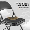 VINGLI 10 Pack Folding Chairs with Padded Seats, Metal Frame with Pu Leather Seat & Back, Capacity 350 lbs, Black - 4 of 4