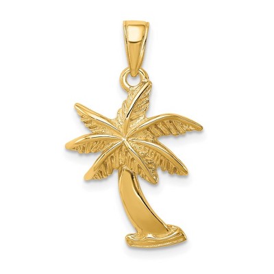 Black Bow Jewelry 14k Yellow Gold Palm Tree Pendant