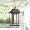 John Timberland Cecile 19 1/4" High Modern Box Lantern Outdoor Pendant Light Fixture Ceiling Porch House Hanging Brown Bronze Finish Clear Glass Shade - 2 of 4