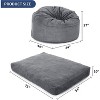 Convertible Bean Bag Chair Bed for Adults - Oversized Floor Mattress & Lounge Chair with Removable Washable Cover - 2 of 4