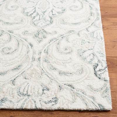 Ivory and Grey Hand-Tufted Wool Runner Rug, 2'-3" x 8'