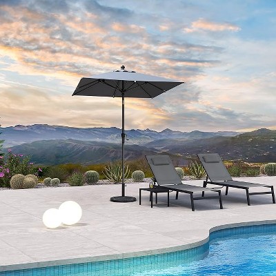 PURPLE LEAF Patio Umbrella Outdoor Table Umbrella Aluminum Frame Market Umbrella Sun Umbrella with 8 Sturdy Ribs