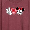 Women's - Disney - Peace Love Minnie Mouse Lightweight French Terry Wide Neck Long Sleeve Graphic Shirt - 2 of 4