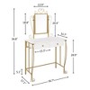 Bestier Vanity Table Set 3 Pieces Table with Mirror & Stool,White Makeup Dressing Desk with Drawers for Girls,Women,Bedroom,Gift - 2 of 4