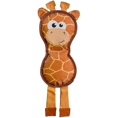 Outward Hound Fire Biterz Giraffe Firehose Plush Dog Toy, Brown, Medium