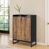 Lirago Brown 5-Tier Shoe Cabinet E1 MDF Metal Frame 29.52x13.78x41.34 Holds 20 Pairs Shoes Storage Organizer - 2 of 4