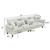 NicBex Couches for Living Room 97� Comfy 2-seat Corner Sofa Teddy Velvet Upholstered Sofa Couch with Deep Seat& 4 Pillows - 3 of 4