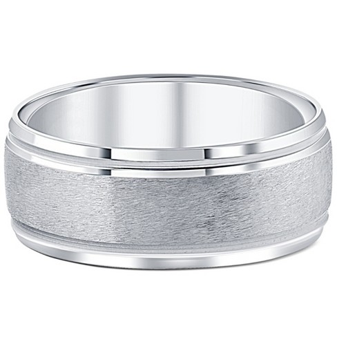 Pompeii3 8mm Brushed Mens Wedding Band 10k White Gold - Size 11.5 : Target