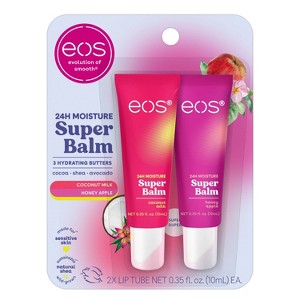eos 24H Moisture Super Lip Balm - Coconut Milk & Honey Apple - 0.35 fl oz/2pk - 1 of 4
