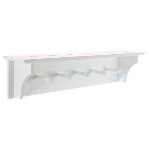 Foster Wall Shelf With Pegs White, White Floating Shelves B Mat