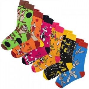 Adult Looney Tunes Characters 6-Pack Crew Socks - 1 of 4