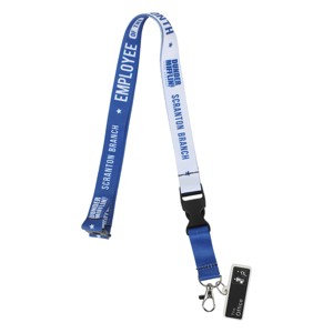 The Office Dunder Mifflin Employee Of The Month 22 Inch Blue & White Lanyard With ID Holder - 1 of 4