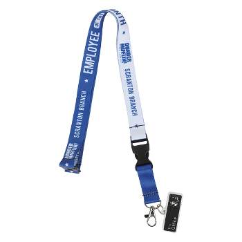 The Office Dunder Mifflin Employee Of The Month 22 Inch Blue & White Lanyard With ID Holder