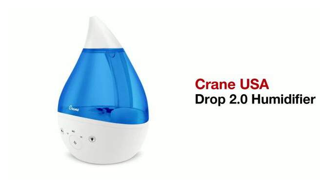 Crane Drop 4-in-1 Ultrasonic Cool Mist Humidifier with Sound Machine - 1gal, 2 of 14, play video