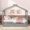 Full Size Wooden House Bed with Drawers - 2 of 4